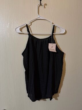 Black Women's Sleeveless Tank Top - Soft Lightweight Cami Size Large